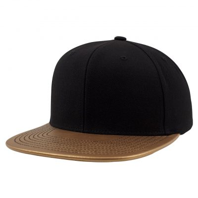 Metallic Visor Snapback Cap - Gold